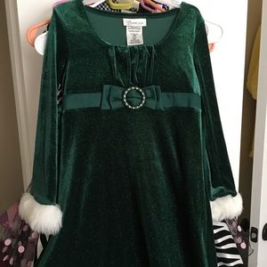 Green velvet Christmas dress